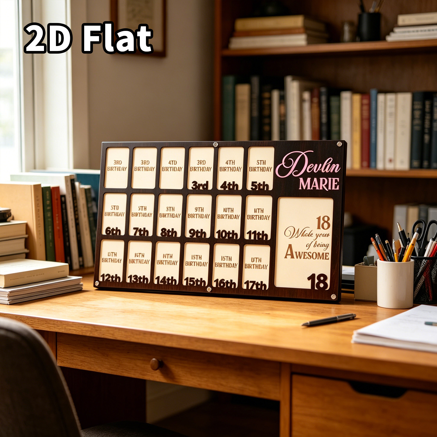 Home Office Photos - 1 Stück Personalisierter Holz-Bilderrahmen, Wanddekoration für