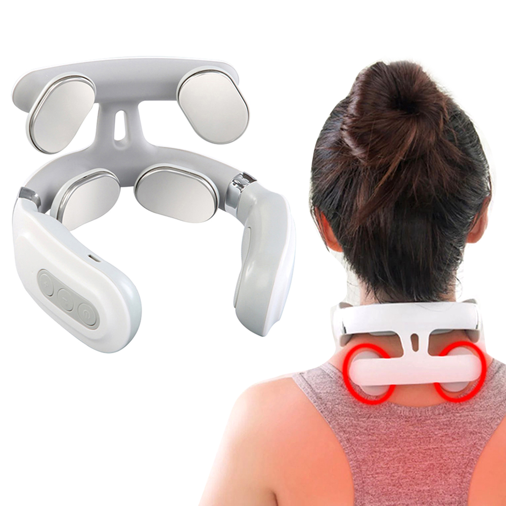 Home Or Office Use - Tragbares 4-Kopf-Vibrations-Rückenmassagegerät, USB-wiederaufladbares elektrisches Massageinstrument für
