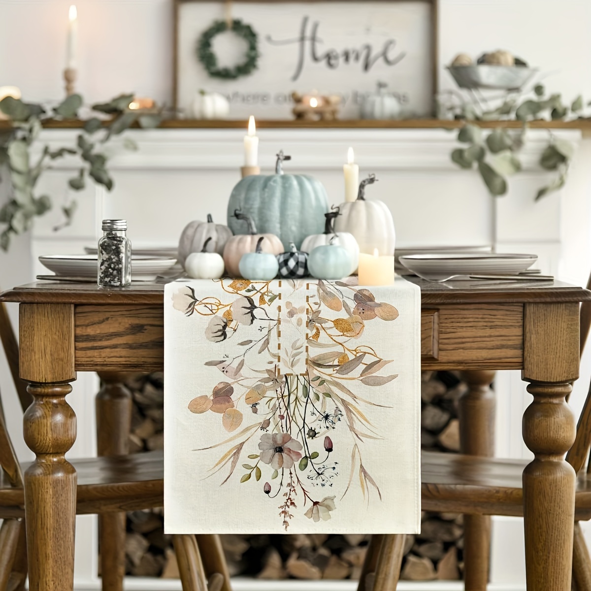 Home Office News - 1 Stück Herbst-Ernte-Tischläufer, warm, braun und