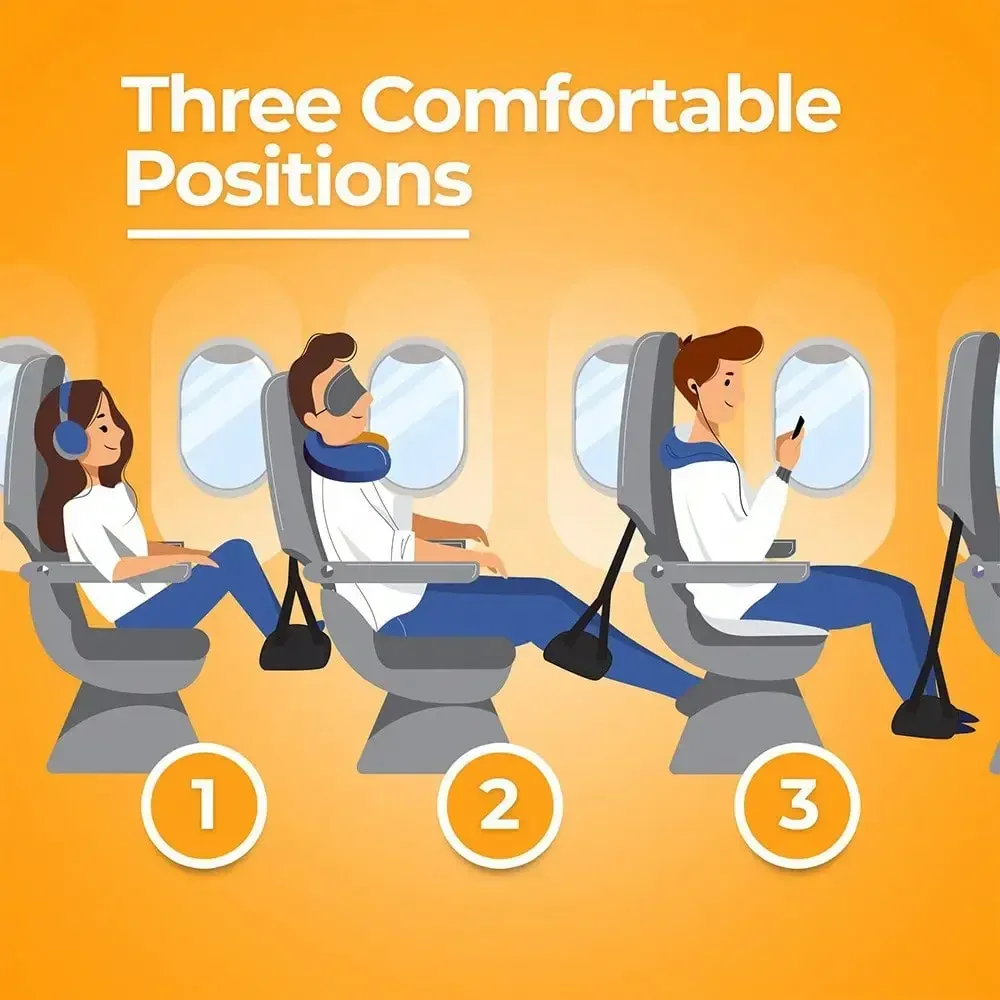 Home Or Office Use - Reise-Rest-Hänge-Fußhocker mit verstellbaren Trägern, multifunktionale tragbare