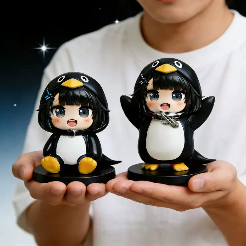 Home Office Romance Manga - Guguga Kleiner Pinguin PVC-Figur Niedliche Auto-Armaturenbrett-Dekoration