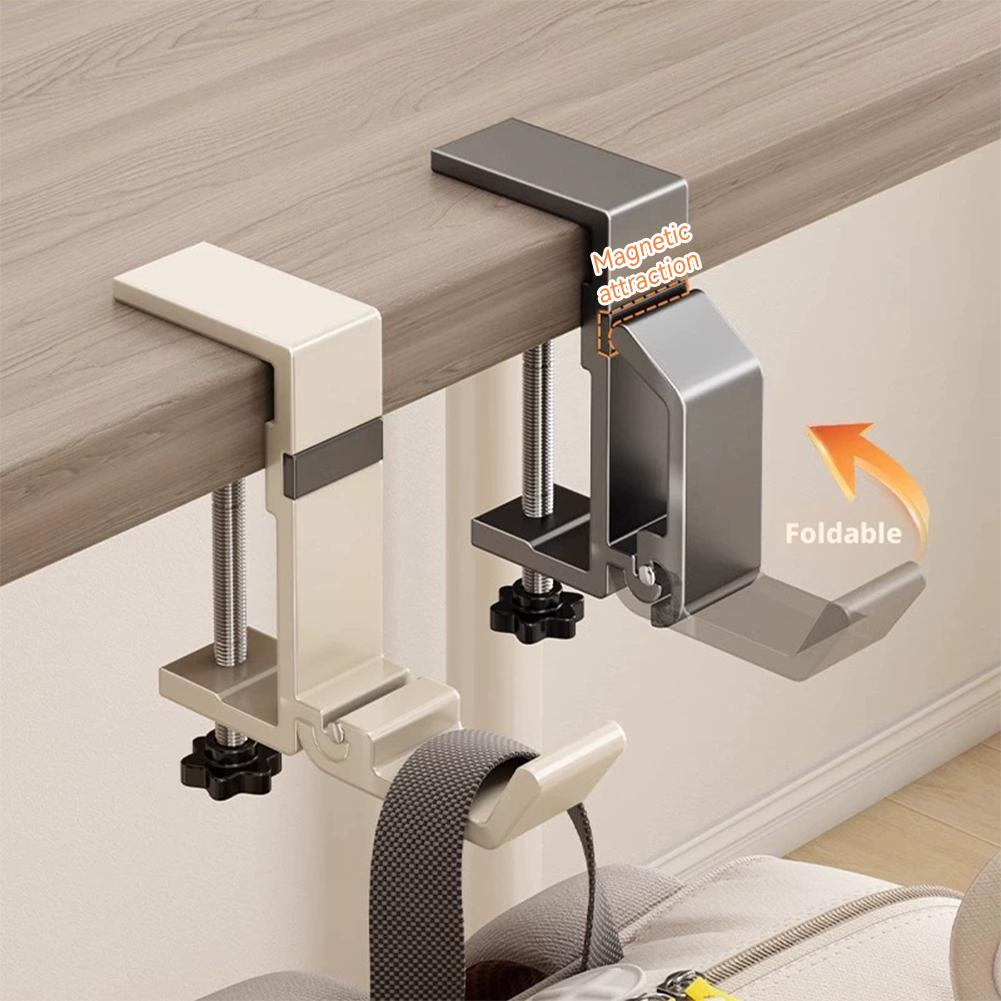 Home Office Hidden Desk - Bohrfreier, faltbarer Schreibtischhaken, Klemmhalterung für Taschen,