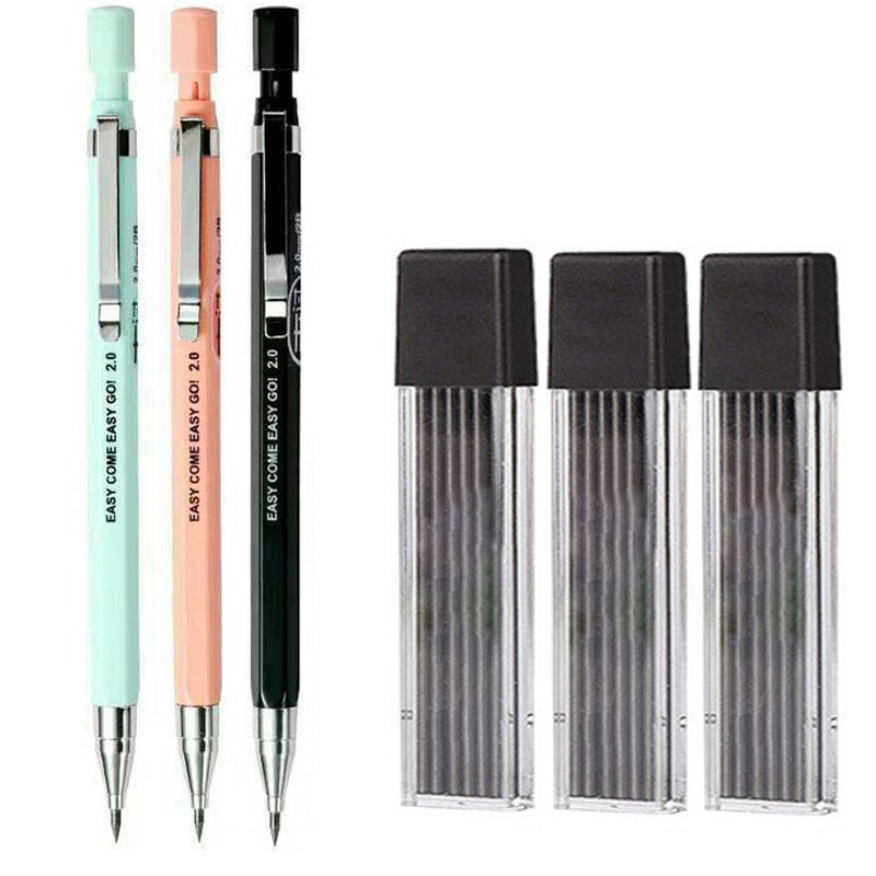 Staedtler Pencil Lumocolor - Druckbleistift-Set 2,0 mm mit 2B Schwarz/Farben-Ersatzminen