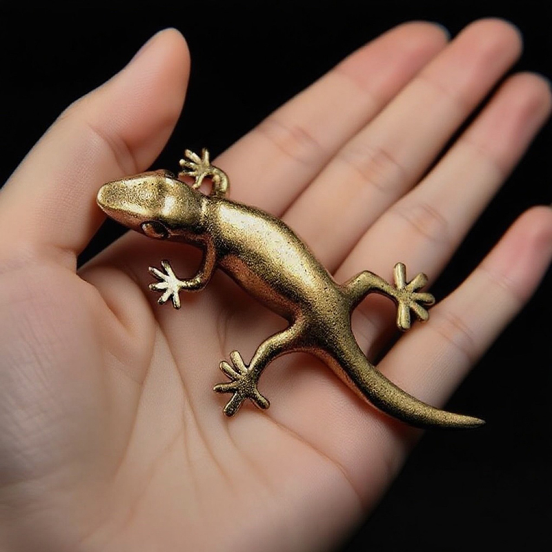 Home Or Office Use - Handgemachte Bronze Retro Gecko Eidechse Chamäleon