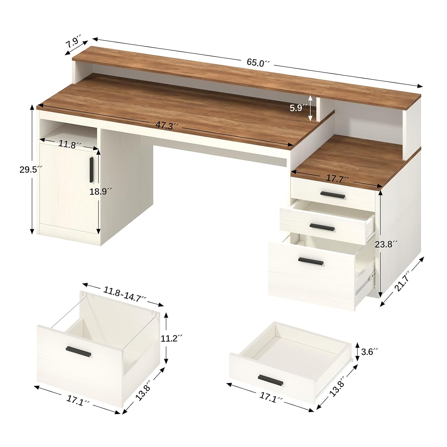 65-Zoll-Computertisch mit 3 Sc – Home Office 365 Bewertung und Preis