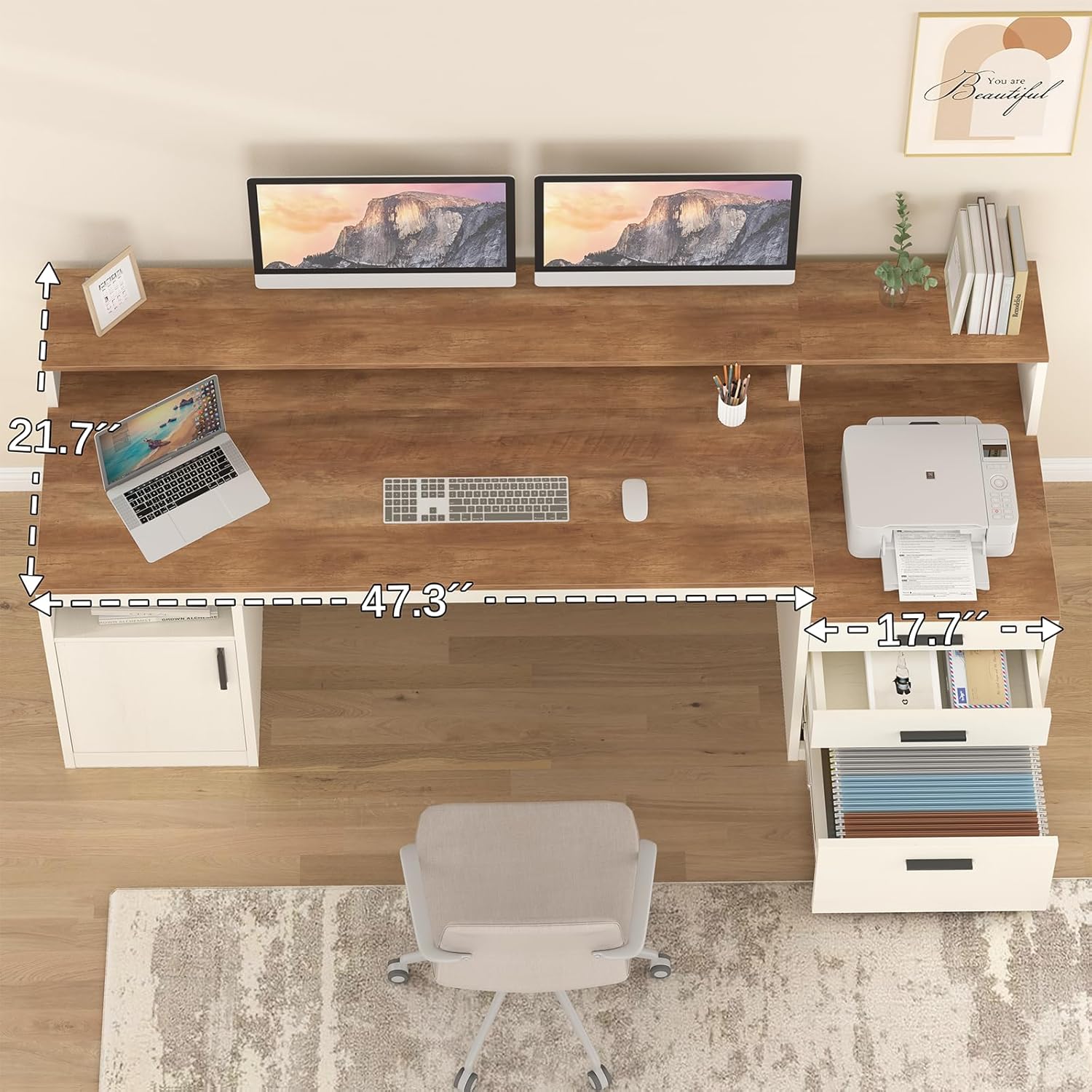 65-Zoll-Computertisch mit 3 Sc – Home Office 365 Bewertung und Preis