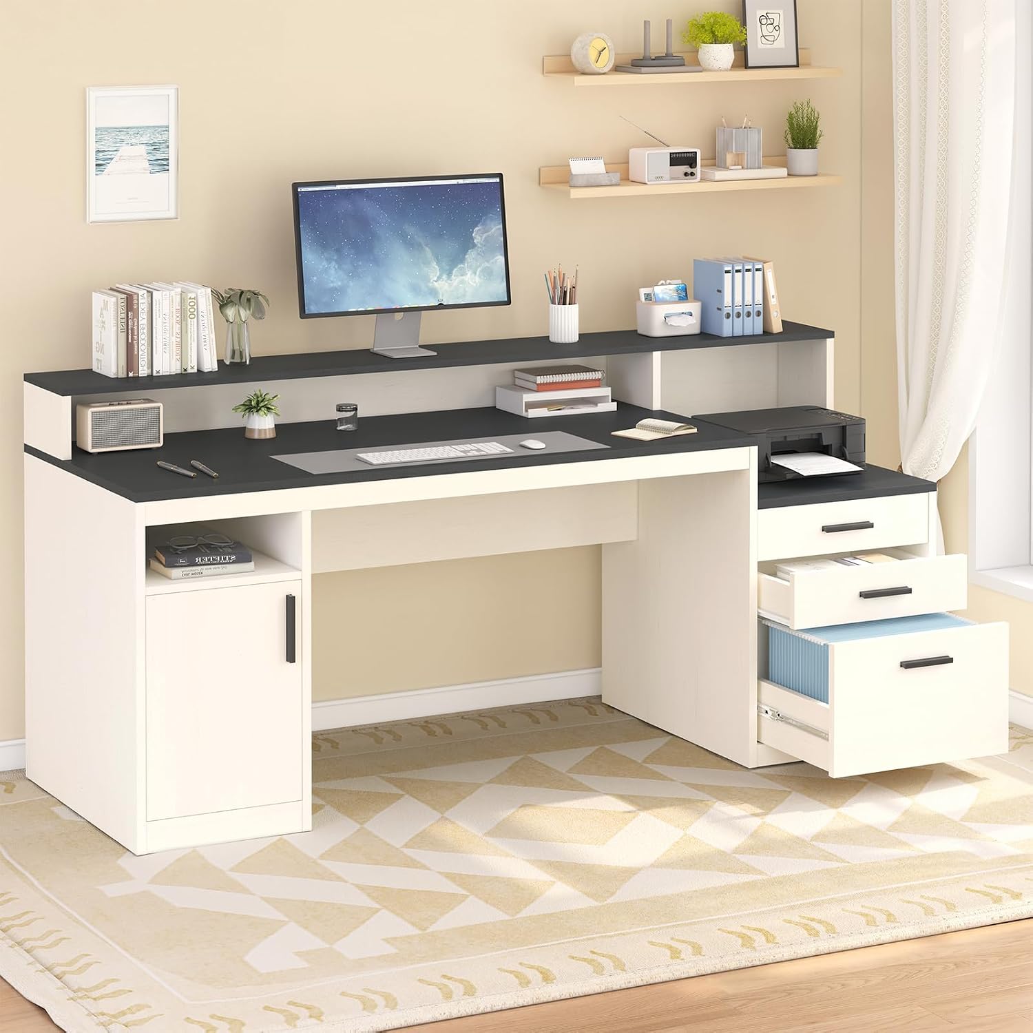 65-Zoll-Computertisch mit 3 Sc – Home Office 365 Bewertung und Preis